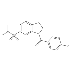 1-(6-chloropyridine-3-carbonyl)-N,N-dimethyl-2,3-dihydro-1H-indole-6-sulfonamide结构式