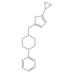 3-{4-[(5-Cyclopropyl-1,3,4-oxadiazol-2-yl)methyl]piperazin-1-yl}pyridazine Structure