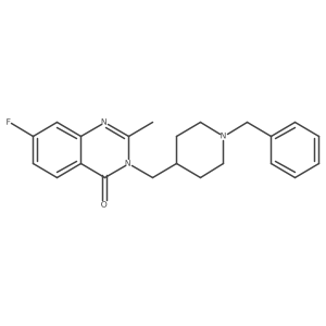 3-[(1-Benzylpiperidin-4-yl)methyl]-7-fluoro-2-methyl-3,4-dihydroquinazolin-4-one结构式
