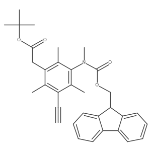 tert-butyl 2-[3-ethynyl-5-({[(9H-fluoren-9-yl)methoxy]carbonyl}(methyl)amino)-2,4,6-trimethylphenyl]acetate结构式