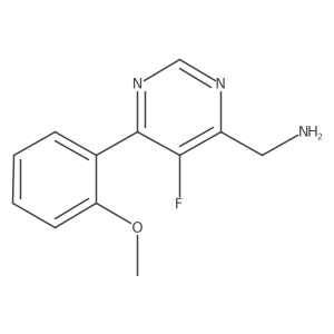 1-[5-Fluoro-6-(2-methoxyphenyl)pyrimidin-4-yl]methanamine Structure