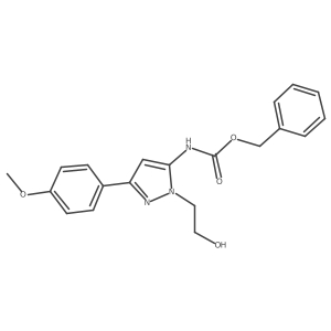 benzyl N-[1-(2-hydroxyethyl)-3-(4-methoxyphenyl)-1H-pyrazol-5-yl]carbamate结构式