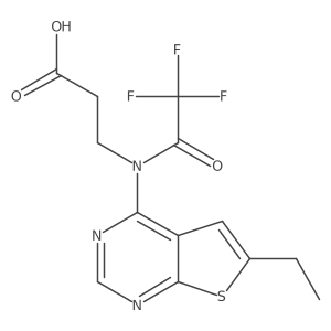 3-(N-{6-ethylthieno[2,3-d]pyrimidin-4-yl}-2,2,2-trifluoroacetamido)propanoic acid结构式