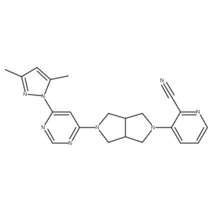 3-{5-[6-(3,5-dimethyl-1H-pyrazol-1-yl)pyrimidin-4-yl]-octahydropyrrolo[3,4-c]pyrrol-2-yl}pyridine-2-carbonitrile Structure