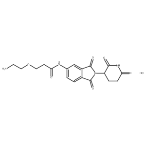 3-(2-aminoethoxy)-N-[2-(2,6-dioxopiperidin-3-yl)-1,3-dioxo-2,3-dihydro-1H-isoindol-5-yl]propanamide hydrochloride结构式