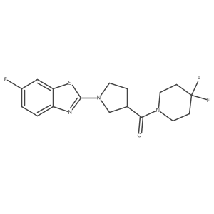 2-[3-(4,4-Difluoropiperidine-1-carbonyl)pyrrolidin-1-yl]-6-fluoro-1,3-benzothiazole Structure