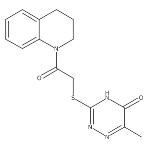 3-((2-(3,4-dihydroquinolin-1(2H)-yl)-2-oxoethyl)thio)-6-methyl-1,2,4-triazin-5(4H)-one Structure