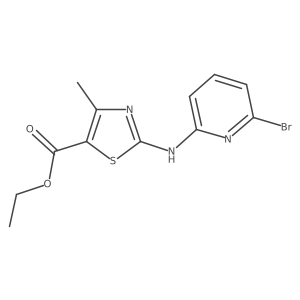 Ethyl 2-[(6-bromo-2-pyridinyl)amino]-4-methyl-5-thiazolecarboxylate结构式