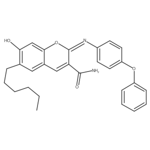 (2Z)-6-hexyl-7-hydroxy-2-[(4-phenoxyphenyl)imino]-2H-chromene-3-carboxamide结构式