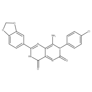 6-Benzo[d]1,3-dioxolan-5-yl-3-(4-chlorophenyl)-4-imino-1,3,7-trihydro-5,7-diazaquinazoline-2,8-dione Structure