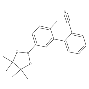 2'-Fluoro-5'-(4,4,5,5-tetramethyl-[1,3,2]dioxaborolan-2-yl)biphenyl-2-carbonitrile结构式
