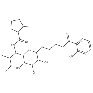 2-[3,4,5-Trihydroxy-6-[2-methoxy-1-[(1-methylpyrrolidine-2-carbonyl)amino]propyl]oxan-2-yl]sulfanylethyl 2-aminobenzoate结构式
