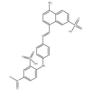 5-Amino-8-((4-(4-nitro-2-sulfoanilino)phenyl)diazenyl)-2-naphthalenesulfonic acid Structure