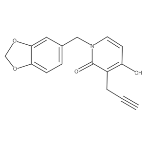 1-(1,3-benzodioxol-5-ylmethyl)-4-hydroxy-3-(2-propynyl)-2(1H)-pyridinone Structure