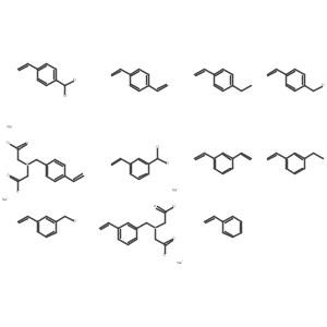 Tetrasodium;1,3-bis(ethenyl)benzene;1,4-bis(ethenyl)benzene;2-[carboxylatomethyl-[(3-ethenylphenyl)methyl]amino]acetate;2-[carboxylatomethyl-[(4-ethenylphenyl)methyl]amino]acetate;1-(chloromethyl)-3-ethenylbenzene;1-(chloromethyl)-4-ethenylbenzene;1-(dichloromethyl)-3-ethenylbenzene;1-(dichloromethyl)-4-ethenylbenzene;1-ethenyl-3-ethylbenzene;1-ethenyl-4-ethylbenzene;styrene Structure