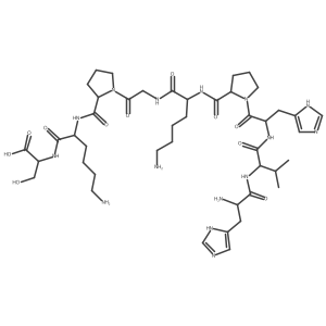 L-Histidyl-L-valyl-L-histidyl-L-prolyl-L-lysylglycyl-L-prolyl-L-lysyl-L-serine结构式