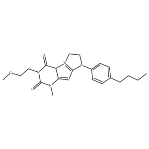 6-(4-butylphenyl)-2-(2-methoxyethyl)-4-methyl-8,9a-dihydro-7H-purino[7,8-a]imidazol-9-ium-1,3-dione结构式