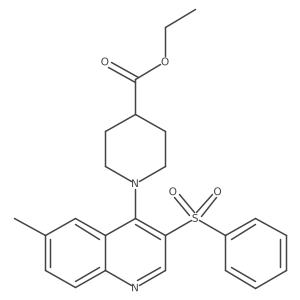 Ethyl 1-(6-methyl-3-(phenylsulfonyl)quinolin-4-yl)piperidine-4-carboxylate Structure