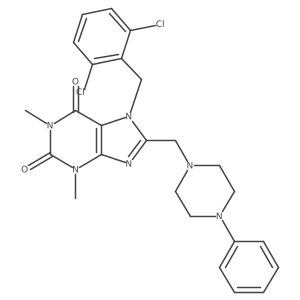 7-(2,6-dichlorobenzyl)-1,3-dimethyl-8-((4-phenylpiperazin-1-yl)methyl)-1H-purine-2,6(3H,7H)-dione Structure