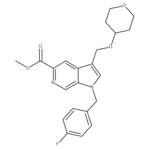 1h-Pyrrolo[2,3-c]pyridine-5-carboxylic acid,1-[(4-fluorophenyl)methyl]-3-[[(tetrahydro-2h-pyran-4-yl)oxy]methyl]-,methyl ester Structure