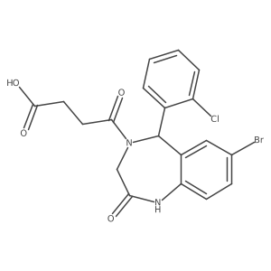 4-[7-bromo-5-(2-chlorophenyl)-2-oxo-2,3,4,5-tetrahydro-1H-1,4-benzodiazepin-4-yl]-4-oxobutanoic acid结构式