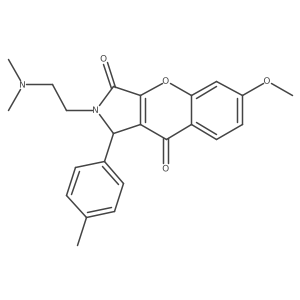 2-(2-(Dimethylamino)ethyl)-6-methoxy-1-(p-tolyl)-1,2-dihydrochromeno[2,3-c]pyrrole-3,9-dione结构式