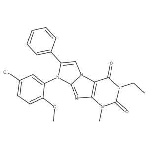 8-(5-chloro-2-methoxyphenyl)-3-ethyl-1-methyl-7-phenyl-1H-imidazo[2,1-f]purine-2,4(3H,8H)-dione结构式