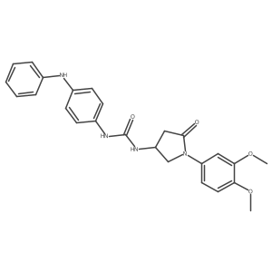 1-(1-(3,4-Dimethoxyphenyl)-5-oxopyrrolidin-3-yl)-3-(4-(phenylamino)phenyl)urea结构式