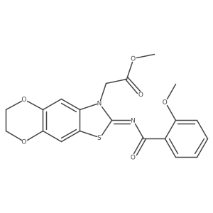(Z)-methyl 2-(2-((2-methoxybenzoyl)imino)-6,7-dihydro-[1,4]dioxino[2',3':4,5]benzo[1,2-d]thiazol-3(2H)-yl)acetate Structure