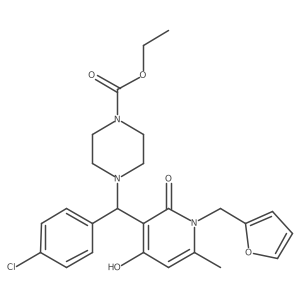 Ethyl 4-((4-chlorophenyl)(1-(furan-2-ylmethyl)-4-hydroxy-6-methyl-2-oxo-1,2-dihydropyridin-3-yl)methyl)piperazine-1-carboxylate Structure
