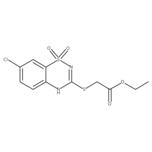 ethyl 2-((7-chloro-1,1-dioxido-4H-benzo[e][1,2,4]thiadiazin-3-yl)thio)acetate Structure