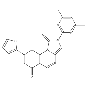 2-(4,6-Dimethylpyrimidin-2-yl)-8-(furan-2-yl)-7,8,9,9b-tetrahydropyrazolo[3,4-c]isoquinoline-1,6-dione结构式