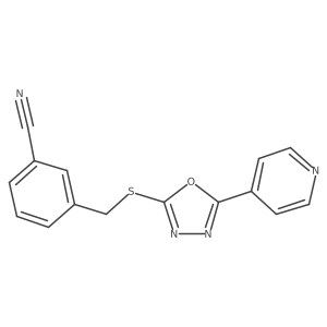 3-({[5-(Pyridin-4-yl)-1,3,4-oxadiazol-2-yl]sulfanyl}methyl)benzonitrile结构式
