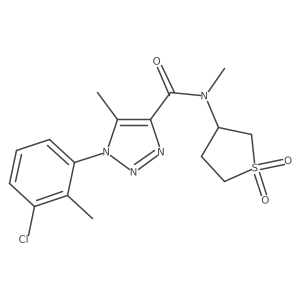 1-(3-chloro-2-methylphenyl)-N-(1,1-dioxidotetrahydrothiophen-3-yl)-N,5-dimethyl-1H-1,2,3-triazole-4-carboxamide结构式