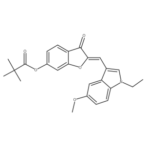 (2E)-2-[(1-ethyl-5-methoxy-1H-indol-3-yl)methylidene]-3-oxo-2,3-dihydro-1-benzofuran-6-yl 2,2-dimethylpropanoate Structure