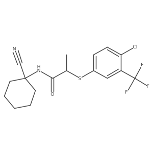 2-[4-chloro-3-(trifluoromethyl)phenyl]sulfanyl-N-(1-cyanocyclohexyl)propanamide结构式