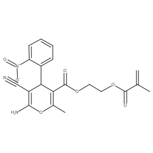 2-(methacryloyloxy)ethyl 6-amino-5-cyano-2-methyl-4-(2-nitrophenyl)-4H-pyran-3-carboxylate结构式