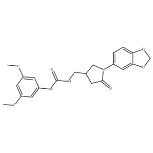 1-((1-(Benzo[d][1,3]dioxol-5-yl)-5-oxopyrrolidin-3-yl)methyl)-3-(3,5-dimethoxyphenyl)urea结构式