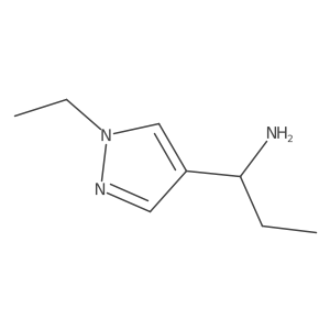 1-(1-ethyl-1H-pyrazol-4-yl)propan-1-amine结构式