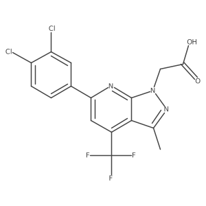 [6-(3,4-dichlorophenyl)-3-methyl-4-(trifluoromethyl)-1H-pyrazolo[3,4-b]pyridin-1-yl]acetic acid结构式