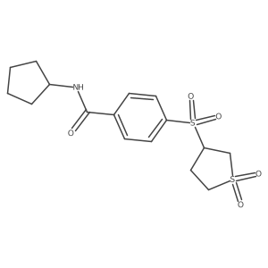 N-cyclopentyl-4-[(1,1-dioxidotetrahydrothiophen-3-yl)sulfonyl]benzamide结构式