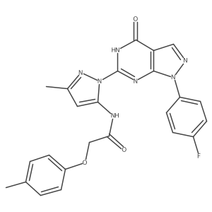N-(1-(1-(4-fluorophenyl)-4-oxo-4,5-dihydro-1H-pyrazolo[3,4-d]pyrimidin-6-yl)-3-methyl-1H-pyrazol-5-yl)-2-(p-tolyloxy)acetamide Structure