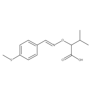 3-Methyl-2-[({[4-(methylsulfanyl)phenyl]methylidene}amino)oxy]butanoic acid结构式