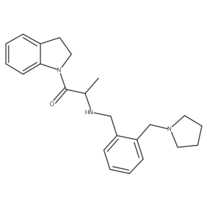 1-indolin-1-yl-2-[[2-(pyrrolidin-1-ylmethyl)phenyl]methylamino]propan-1-one结构式