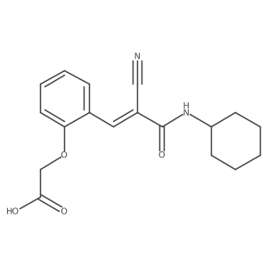 2-[2-[(Z)-2-cyano-3-(cyclohexylamino)-3-oxoprop-1-enyl]phenoxy]acetic acid结构式