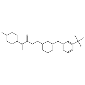 N-methyl-N-(1-methyl-4-piperidinyl)-3-{1-[3-(trifluoromethyl)benzyl]-3-piperidinyl}propanamide结构式