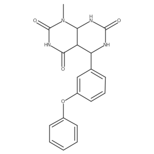 1-methyl-5-(3-phenoxyphenyl)-5,6,8,8a-tetrahydro-4aH-pyrimido[4,5-d]pyrimidine-2,4,7-trione结构式