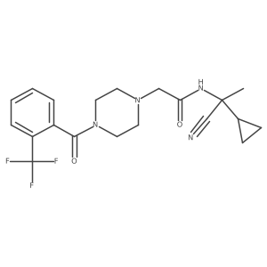 N-(1-Cyano-1-cyclopropylethyl)-2-[4-[2-(trifluoromethyl)benzoyl]piperazin-1-yl]acetamide Structure