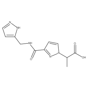 2-[3-(1H-pyrazol-5-ylmethylcarbamoyl)pyrazol-1-yl]propanoic acid结构式