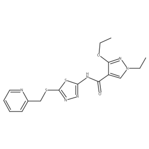 3-ethoxy-1-ethyl-N-(5-((pyridin-2-ylmethyl)thio)-1,3,4-thiadiazol-2-yl)-1H-pyrazole-4-carboxamide Structure